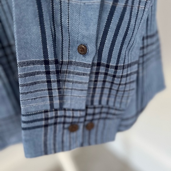 Blake Shelton Lands’ End NWT Blue Plaid Flannel Buttondown Sz. L - Picture 11 of 11